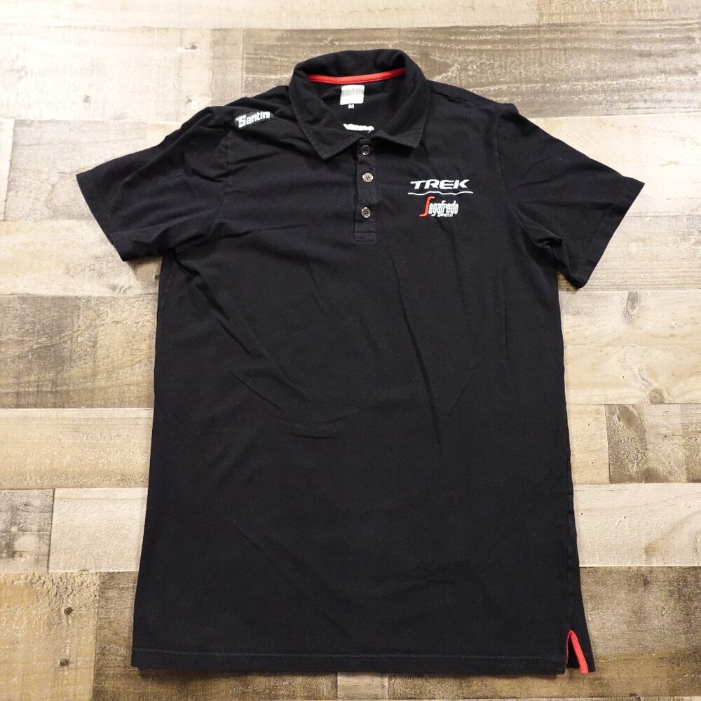 Santini Trek Segafredo Polo Shirt Men’s Medium Black‎ Cycling Team